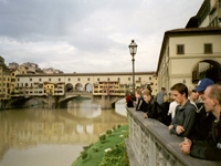 In Florenz, whrend der Hinfahrt